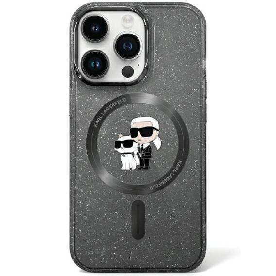 Oryginalne Etui IPHONE 11 / XR Karl Lagerfeld Hardcase Karl&Choupette Glitter MagSafe (KLHMN61HGKCNOK) czarne