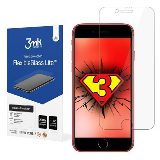 Szkło Hybrydowe IPHONE SE 2022 / SE 2020 3mk Flexbile Glass Lite Cienkie (0,16mm)
