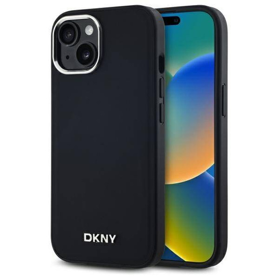 Oryginalne Etui IPHONE 15 PLUS DKNY Hardcase Plain Logo MagSafe (DKHMP15MPSCMCLK) czarne
