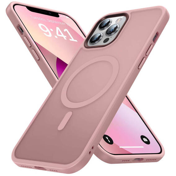 Etui APPLE IPHONE 15 PRO MAX Matt MagSafe jasny róż
