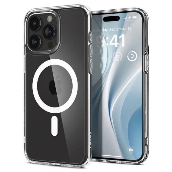 Etui APPLE IPHONE 15 PRO Spigen Ultra Hybrid Mag MagSafe White transparentne