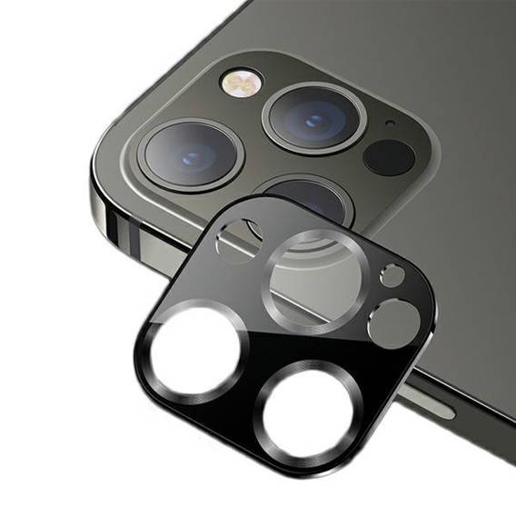 Szkło Hartowane na Aparat IPHONE 12 PRO USAMS Camera Lens Glass Metal czarne