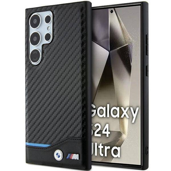 Oryginalne Etui SAMSUNG GALAXY S24 ULTRA BMW Leather Carbon (BMHCS24L22NBCK) czarne