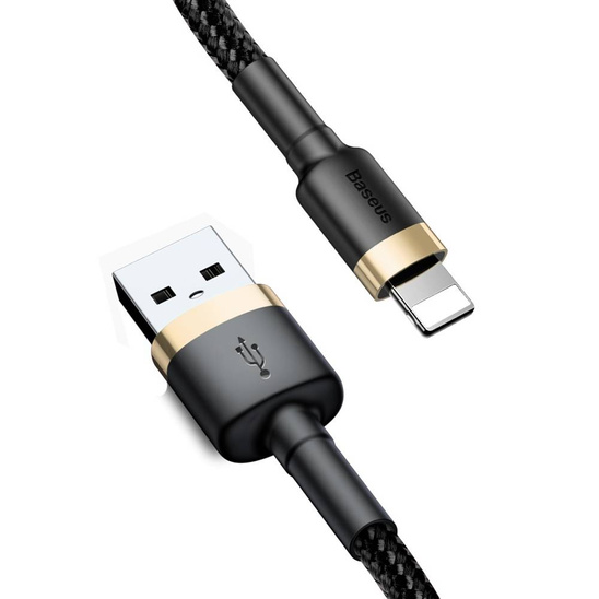 Kabel USB Lightning  Baseus Cafule 2.4A 1m (złoto-czarny)