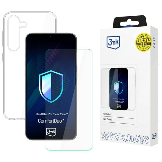 Etui + Szkło Hartowane SAMSUNG GALAXY S25 Zestaw 3MK ComfortDuo Clear transparentne