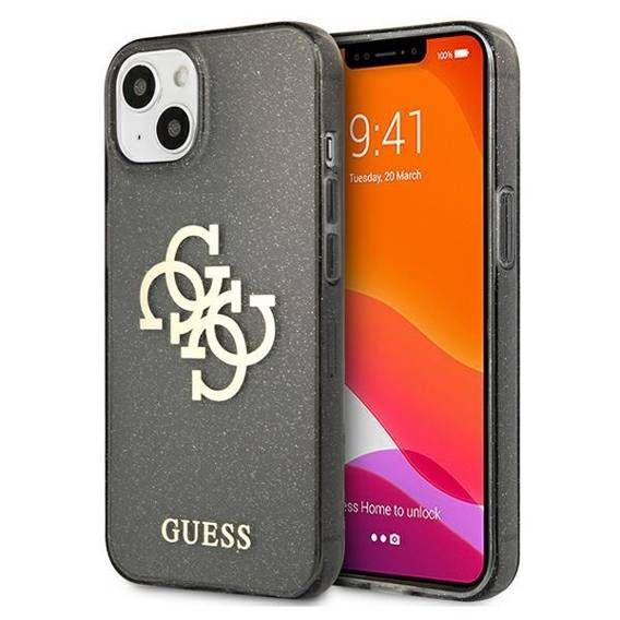 Oryginalne Etui IPHONE 13 MINI Guess Hard Case Glitter 4G Big Logo (GUHCP13SPCUGL4GBK) czarne