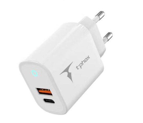 Ładowarka Sieciowa 45W USB + USB-C T-PHOX GLORY biała