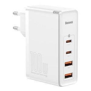 Ładowarka sieciowa Baseus GaN2 Pro, 2x USB + 2x USB-C, 100W, EU (biała)