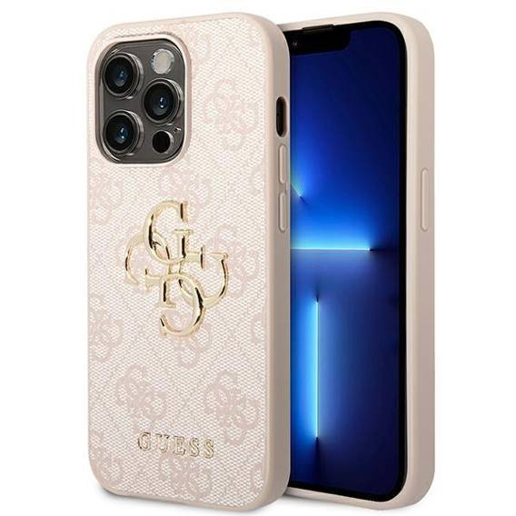 Oryginalne Etui IPHONE 14 PRO MAX Guess Hardcase 4G Big Metal Logo różowe