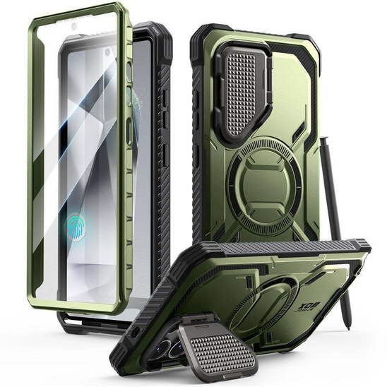 Etui SAMSUNG GALAXY S25 ULTRA SupCase IBLSN Armorbox Mag MagSafe Guldan zielone