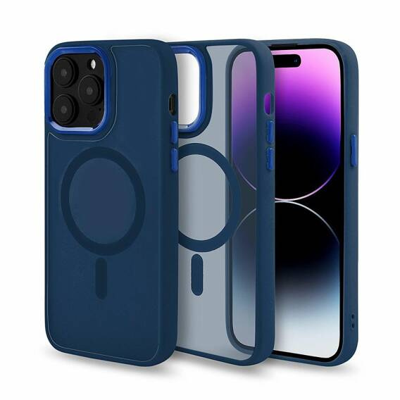 Etui IPHONE 16 PRO Matt MagSafe ciemnoniebieskie