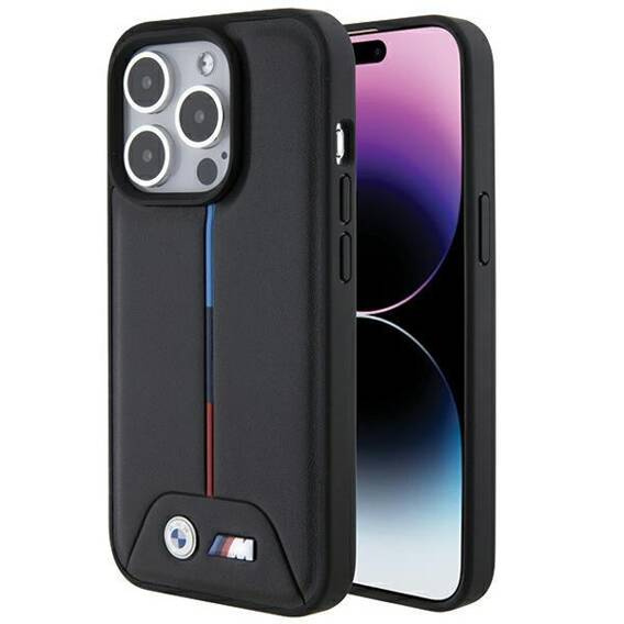 Oryginalne Etui APPLE IPHONE 15 PRO MAX BMW Hardcase Quilted Tricolor (BMHCP15X22PVTK) czarne