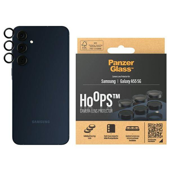 Szkło Hartowane na Aparat SAMSUNG GALAXY A55 5G PanzerGlass Camera Protector (1227) czarne