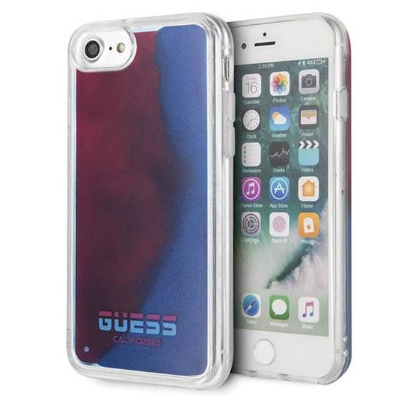 Oryginalne Etui IPHONE SE 2022 / SE 2020 / 7 / 8 Guess Hard Case California Glow In The Dark (GUHCI8GLCRE) czerwone