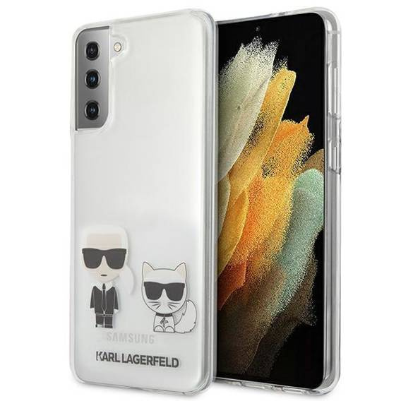 Oryginalne Etui SAMSUNG GALAXY S21+ Karl Lagerfeld Hardcase Karl & Choupette (KLHCS21MCKTR) transparentne