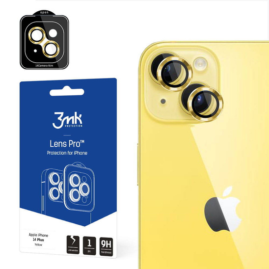 Szkło Hartowane na Aparat IPHONE 14 3MK Lens Protection Pro żółte