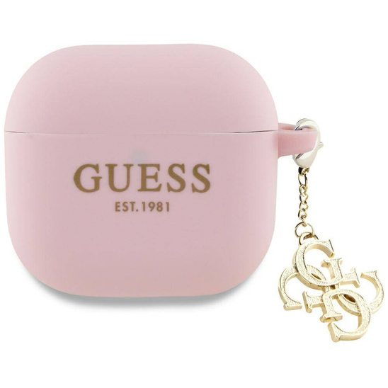 Oryginalne Etui APPLE AIRPODS 4 Guess 4G Charm Collection (GUA4LECG4P) różowe