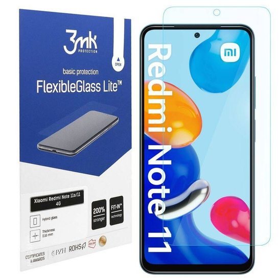 Szkło Hybrydowe XIAOMI REDMI NOTE 11 4G / NOTE 11S 3mk Flexbile Glass Lite Cienkie (0,16mm) Clear