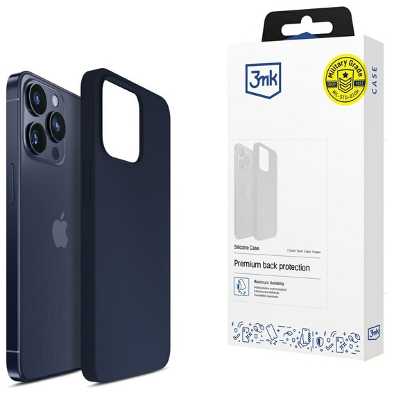 Etui IPHONE 16 PRO MAX 3mk Silicone Case granatowe
