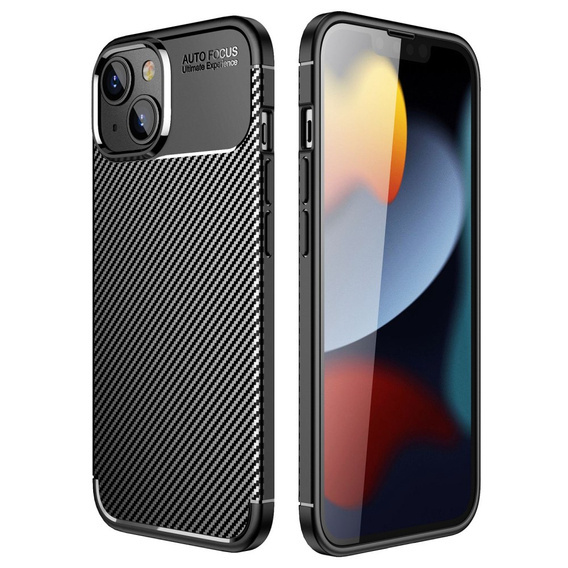 Etui IPHONE 14 PLUS Pancerne Shockproof Nexeri Carbon Fiber czarne