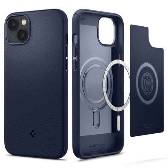 Etui IPHONE 15 PLUS / 14 PLUS Spigen Mag Armor granatowe