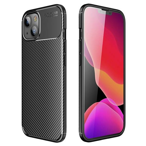 Etui IPHONE 13 Pancerne Shockproof Carbon Fiber czarne
