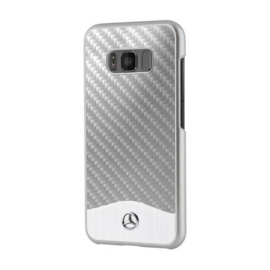 Etui SAMSUNG GALAXY S8+ Mercedes Hard Case Carbon (MEHCS8LCACSI) srebrne