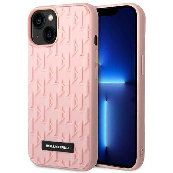 Oryginalne Etui IPHONE 14 PLUS Karl Lagerfeld Hardcase 3D Monogram różowe