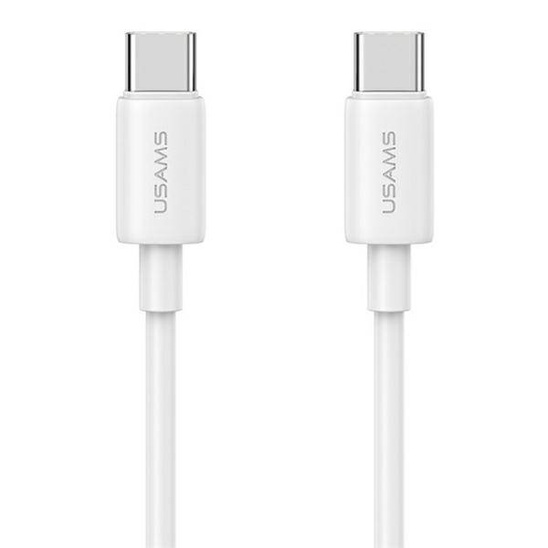 USAMS Kabel USB-C na USB-C 60W 1m Fast Charging YD Series biały/white SJ711USB02 (US-SJ711)