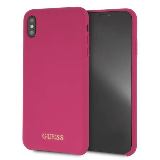 Oryginalne Etui IPHONE XS MAX Guess Hard Case Silicone (GUHCI65LSGLPI) różowe