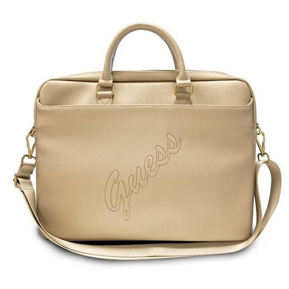 Torba Guess 16" Saffiano Script (GUCB15PUSASLG) złote