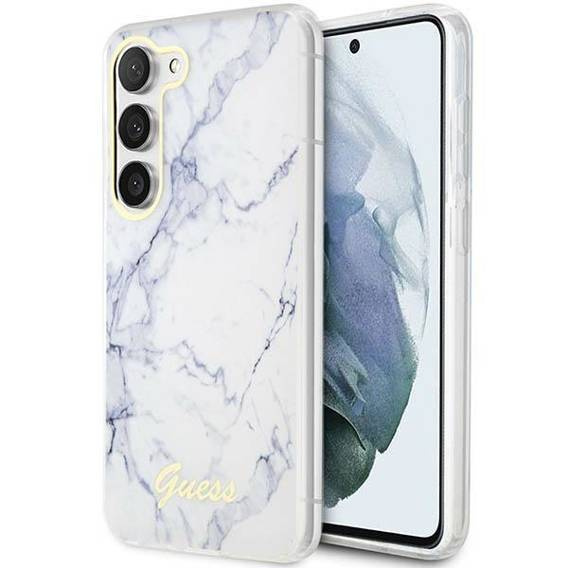 Oryginalne Etui SAMSUNG GALAXY S23+ Guess Hardcase Marble (GUHCS23MPCUMAH) białe