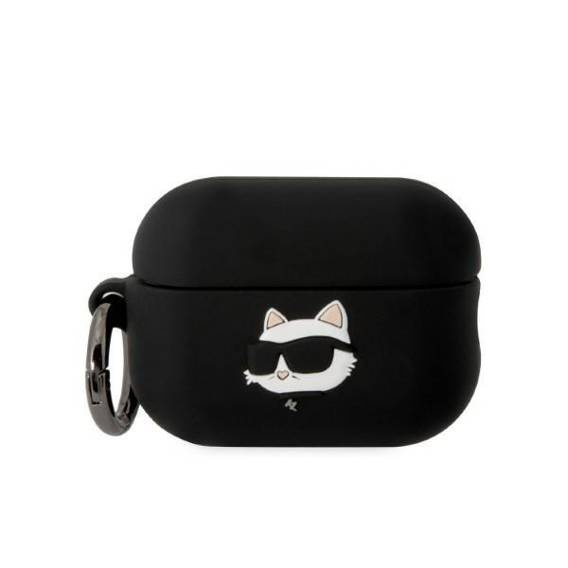 Etui APPLE AIRPODS PRO 2 Karl Lagerfeld Silicone Choupette Head 3D czarne