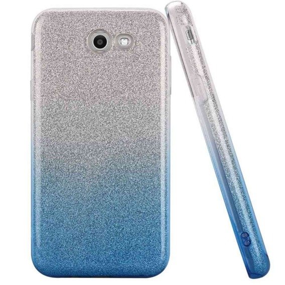 ETUI GLITTER HUAWEI P8 LITE/P9 LITE 2017 SREBRNO-NIEBIESKI