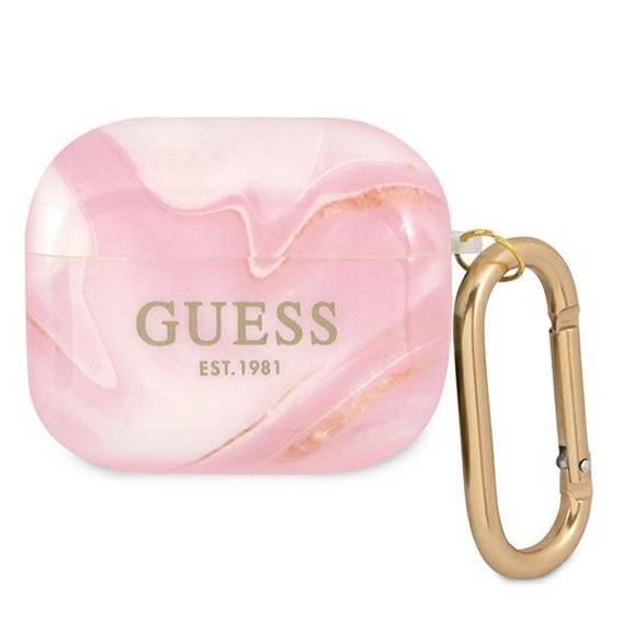 Etui APPLE AIRPODS 3 Guess Marble Collection (GUA3UNMP) różowe