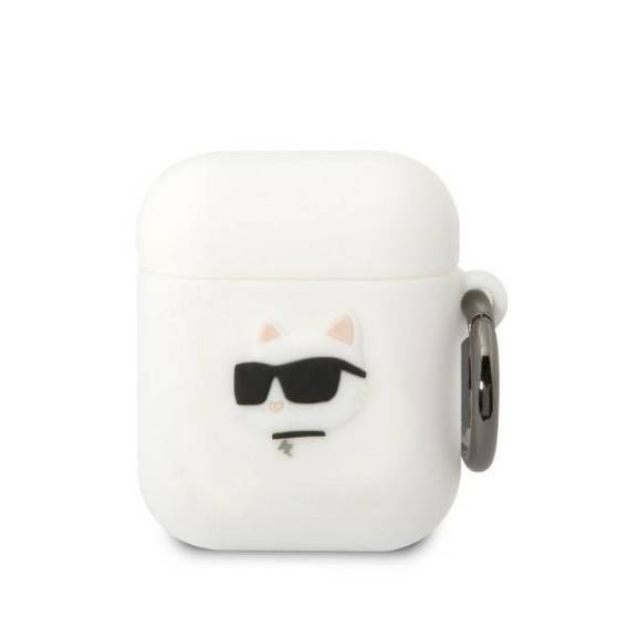 Etui APPLE AIRPODS Karl Lagerfeld Silicone Choupette Head 3D białe