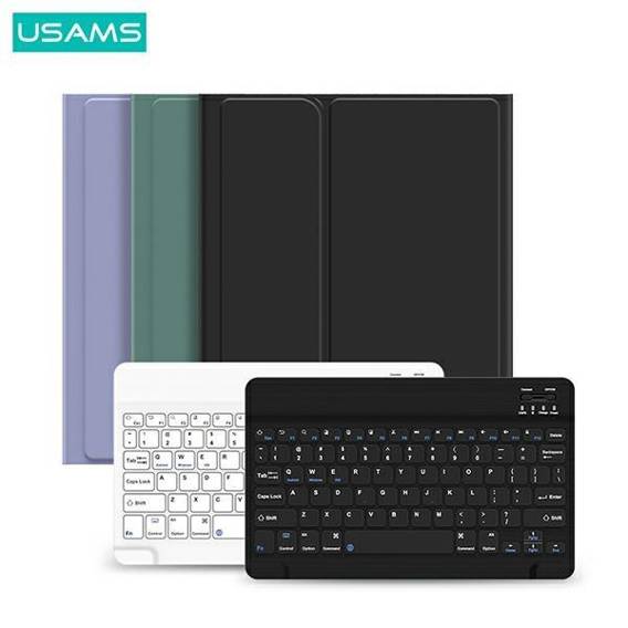 Etui APPLE IPAD 10.2 (7gen / 8gen / 9gen) USAMS Winro Keyboard biała klawiatura (IP1027YR02) zielone