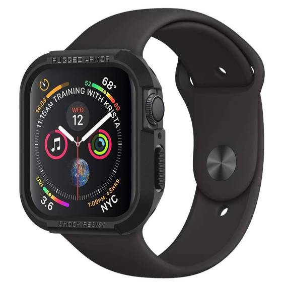 Etui APPLE WATCH 4 / 5 / 6 / SE (40MM) Spigen Rugged Armor czarne