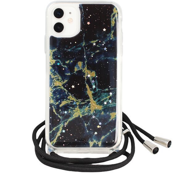 Etui IPHONE 11 PRO Rope Sznurek Glitter Case czarne