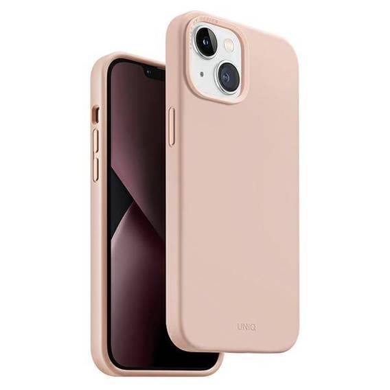 Etui IPHONE 14 PLUS UNIQ Lino Hue Magclick Charging różowe