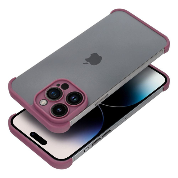 Etui IPHONE 14 PRO Osłona na Krawędzie i Obiektywy bordowe