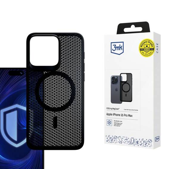 Etui IPHONE 15 PRO 3mk Cooling Magcase czarne