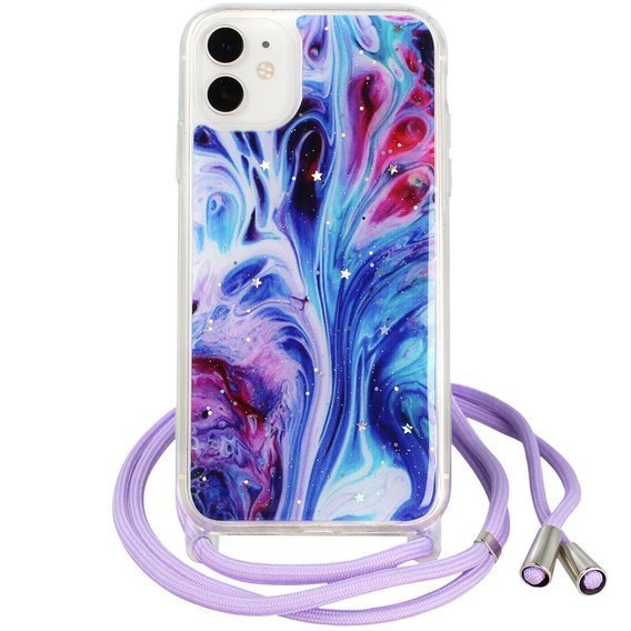 Etui SAMSUNG GALAXY A02S Rope Sznurek Glitter Case niebieskie