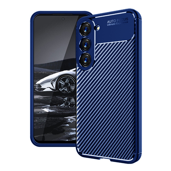 Etui SAMSUNG GALAXY S23+ Pancerne Shockproof Nexeri Carbon Fiber niebieskie