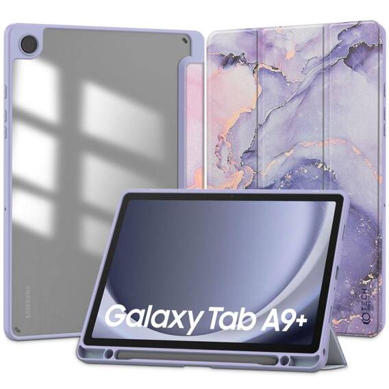 Etui SAMSUNG GALAXY TAB A9+ 11.0 Tech-Protect SC Pen Hybrid Marble fioletowe