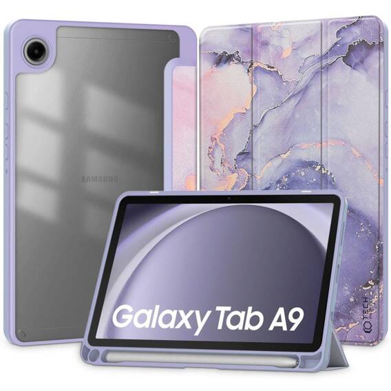 Etui SAMSUNG GALAXY TAB A9 8.7 Tech-Protect SC Pen Hybrid Marble fioletowe