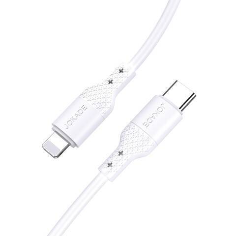 Kabel 1m 2.4A PD20W (USB-C - iPhone Lightning) Silikonowy Ładowanie i Transfer Danych Jokade Juzhuo (JA023) biały