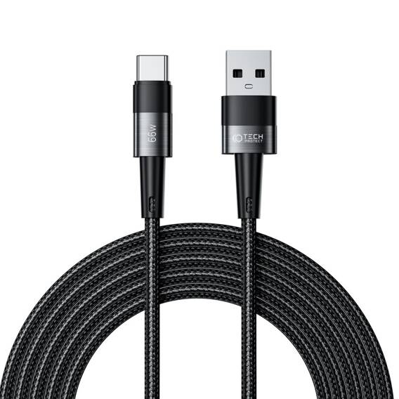 Kabel PD 66W 6A 3m USB - USB-C Tech-Protect UltraBoost szary