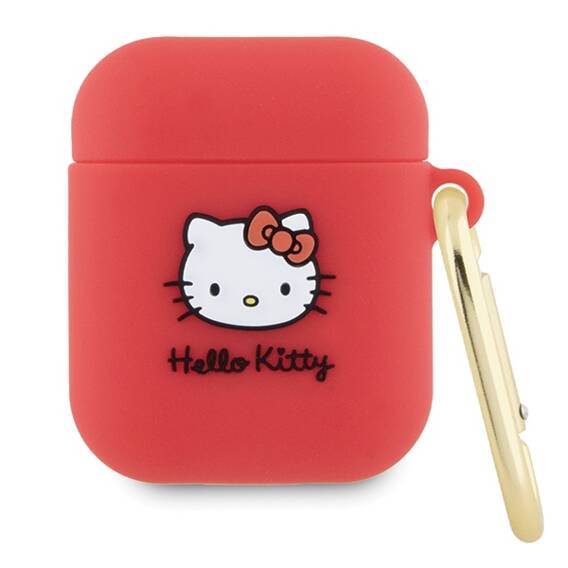 Oryginalne Etui APPLE AIRPODS Hello Kitty Silicone 3D Kitty Head (HKA23DKHSF) fuksja