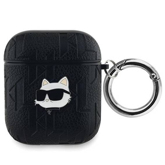 Oryginalne Etui APPLE AIRPODS Karl Lagerfeld Cover Monogram Choupette Head czarne